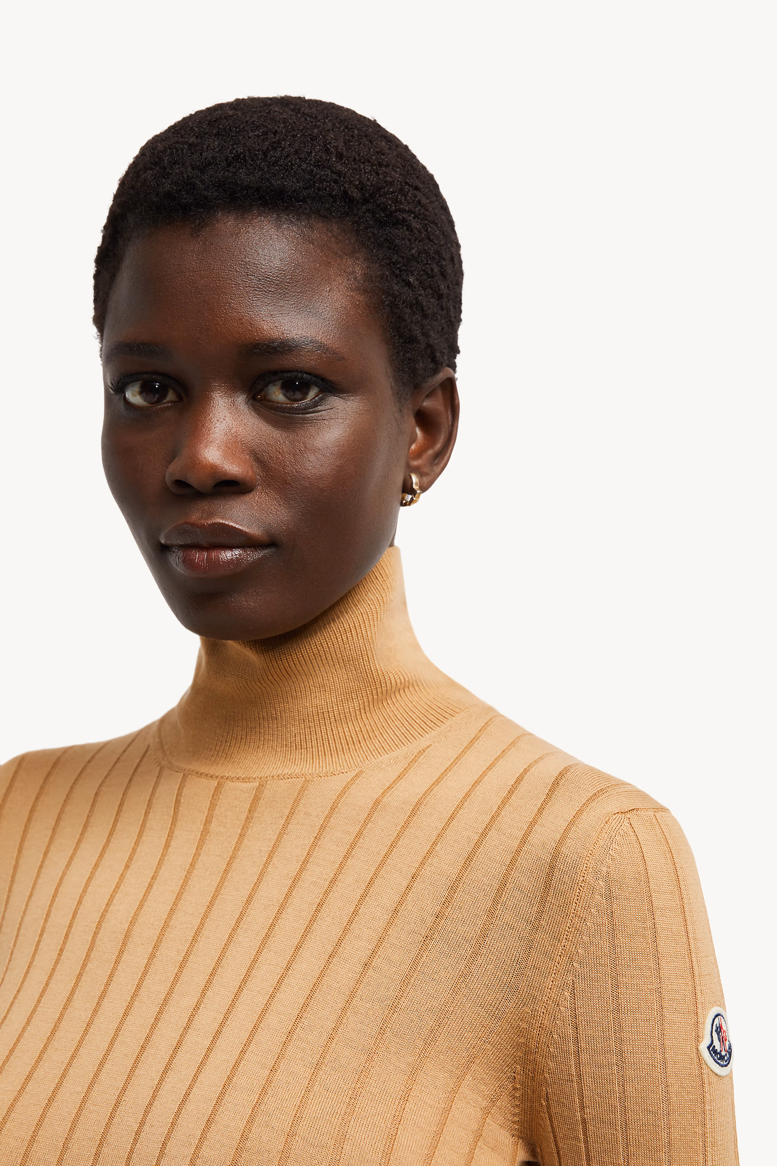Wool & Cashmere Turtleneck Sweater Women Beige Moncler 4